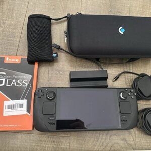 Valve Steam Deck LCD 512GB Handheld Console Bundle – Charger, Dock & Case